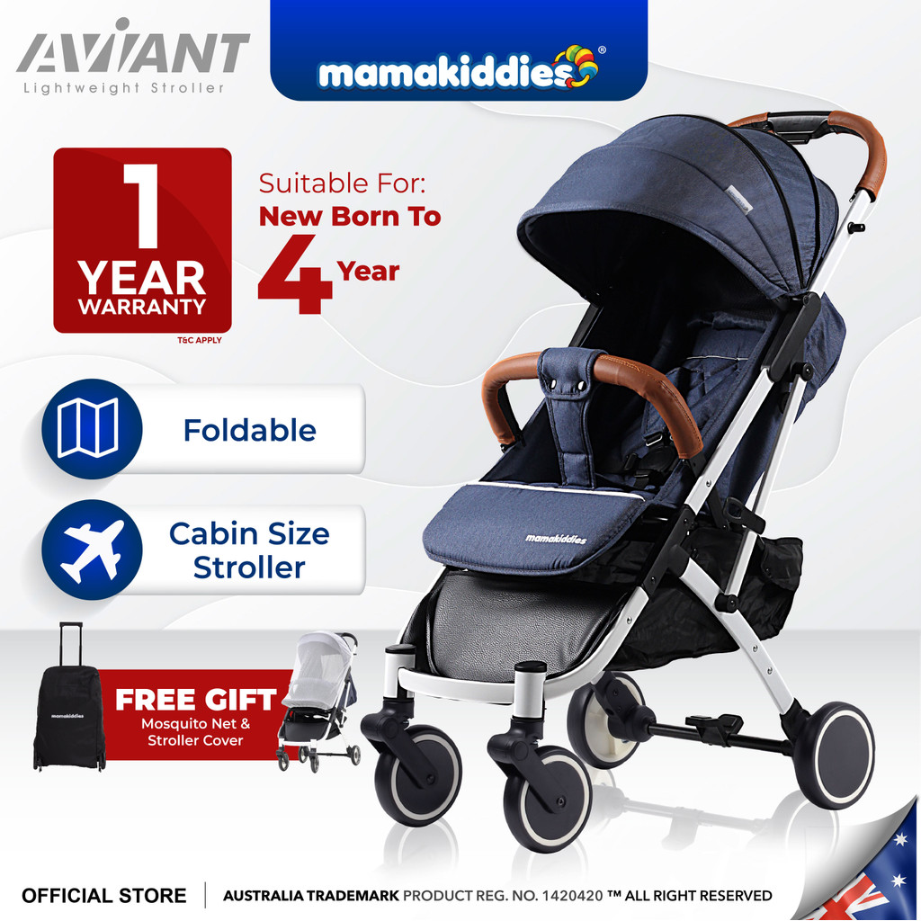 MAMAKIDDIES Aviant Stroller Lightweight Foldable Compact Cabin Size Luggage like handle Baby Stroller Bayi Mudah Simpan Shopee Malaysia