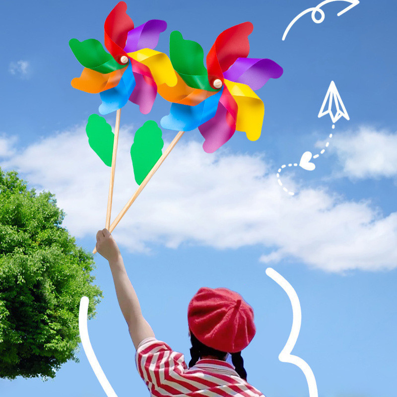 Windmill Toy Plastic Handheld Small Windmill Outdoor Spinner Pinwheel ...