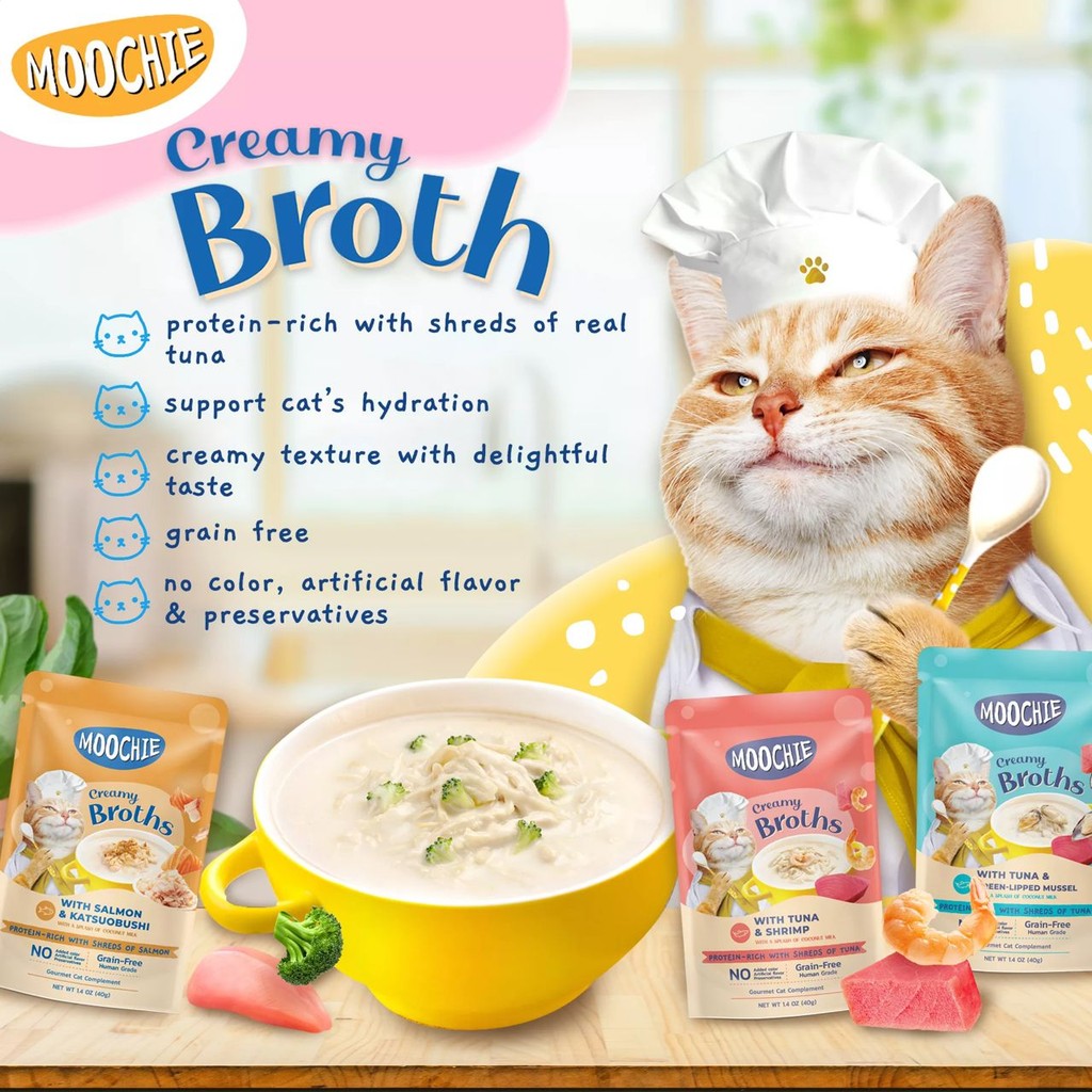 MOOCHIE Cat Pouch Creamy Broths 40G (Tuna/Chicken/Salmon) | Shopee Malaysia