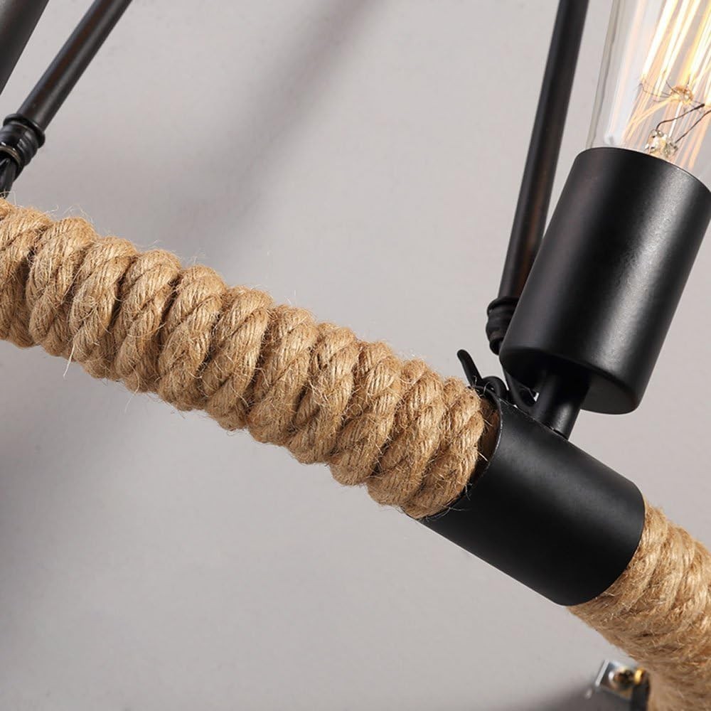 Vintage Rope Lamp Bedside Wall Lamp Wall Light Wall Sconces Home Decor ...