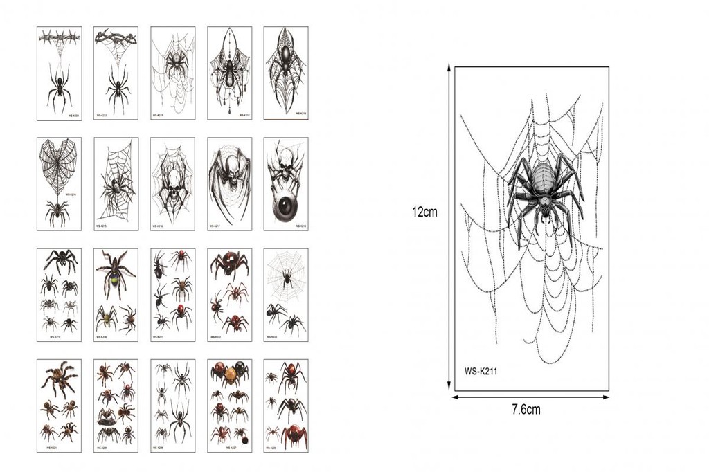 Realistic Spider Tattoo Spooky Halloween Spider Tattoo Stickers ...