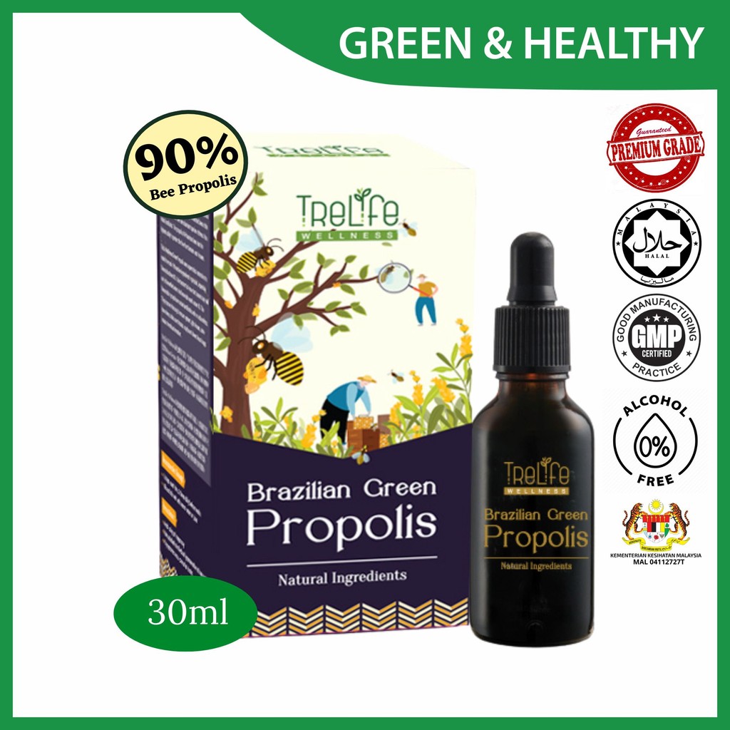 Trelife Brazilian Green Propolis 30ml 巴西绿蜂胶 30ml {90% Propolis Premium ...