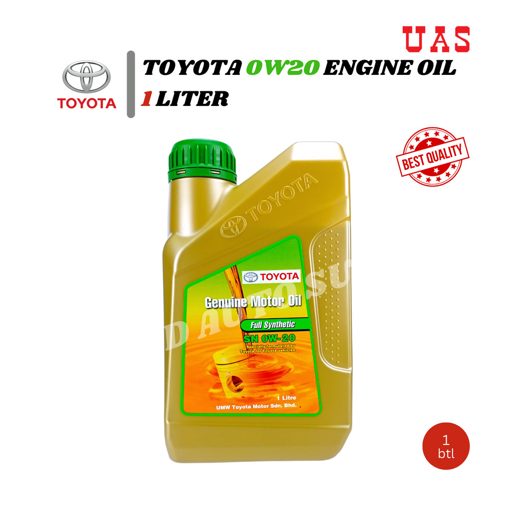 TOYOTA Engine Oil Fully Synthetic SN 0W20 (1L) Applicable for All ...