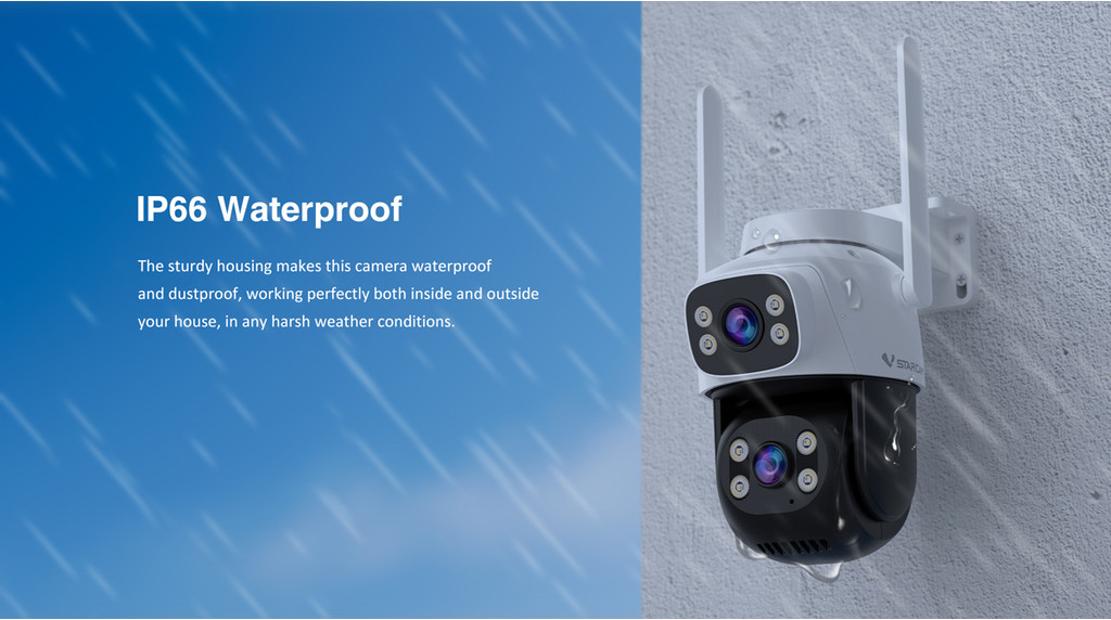 Vstarcam 5MP IP Outdoor Camera Dual-Lens 5X PTZ WiFi CCTV Dual Video ...