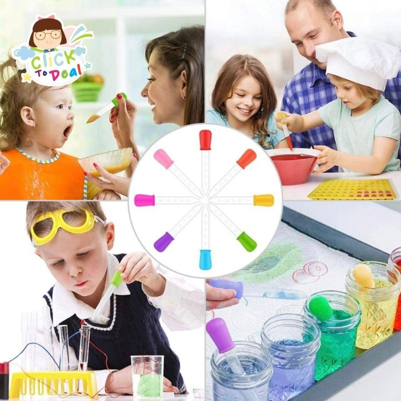 10 Pcs Silicone Dropper Reusable [Fine Motor] Baby Feeder Silicone ...