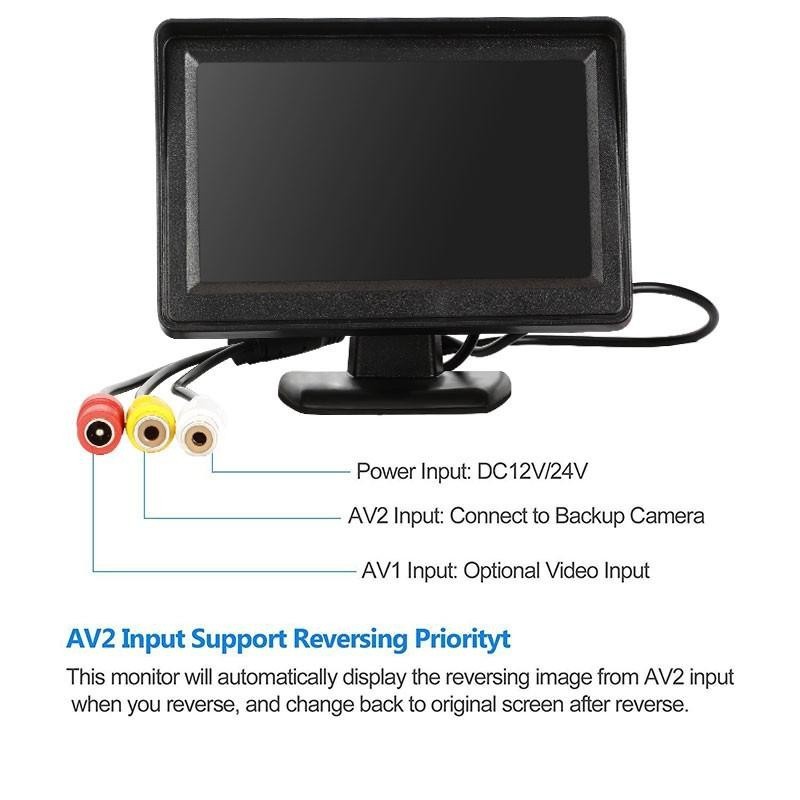 Car Reverse Monitor with Rear View Camera Backup Camera Kit Back Up Car ...