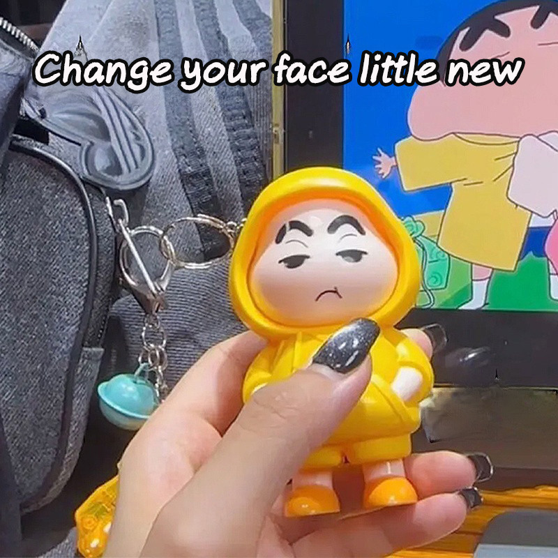Funny Halloween Keychains Crayon Shin Chan Face Change Toys Lovely Best