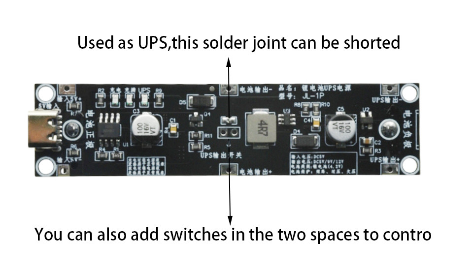 5V 9V 12V Type-C 18650 Lithium Battery Boost Step Up Module UPS ...