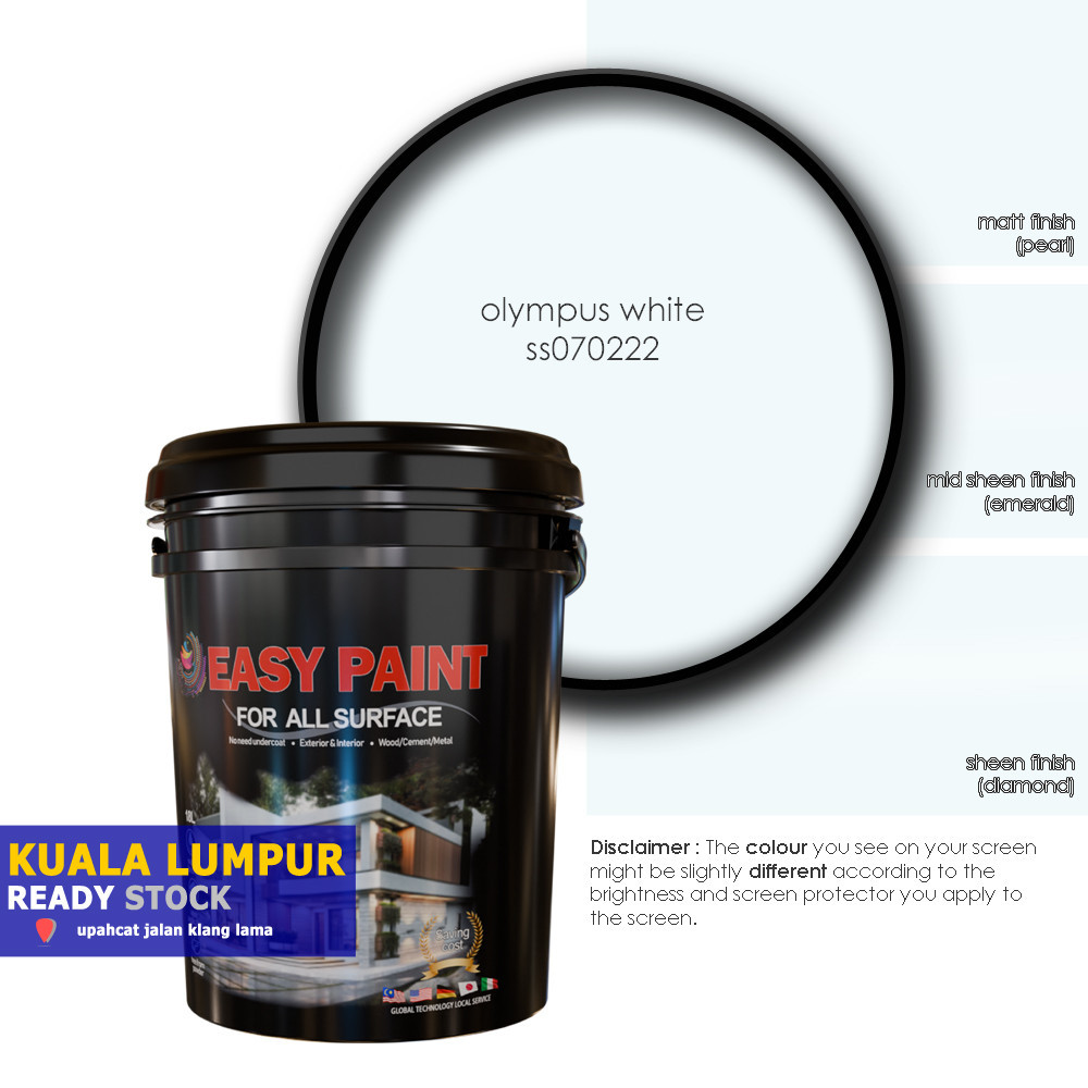 1 Liter and 5 Liter OLYMPUS WHITE SS070222, Easy Paint for interior