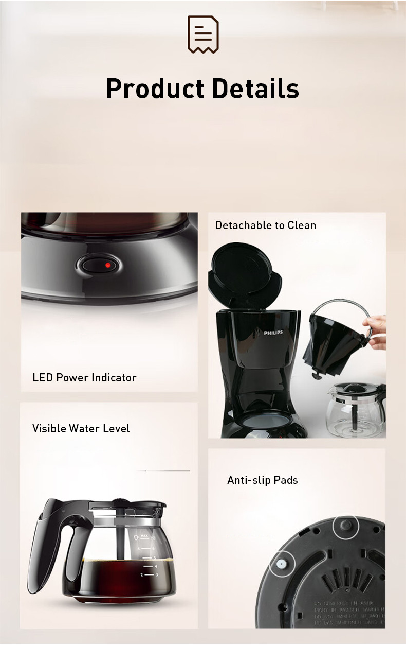 Philips drip coffee machine household American Coffee Maker HD7432 ...