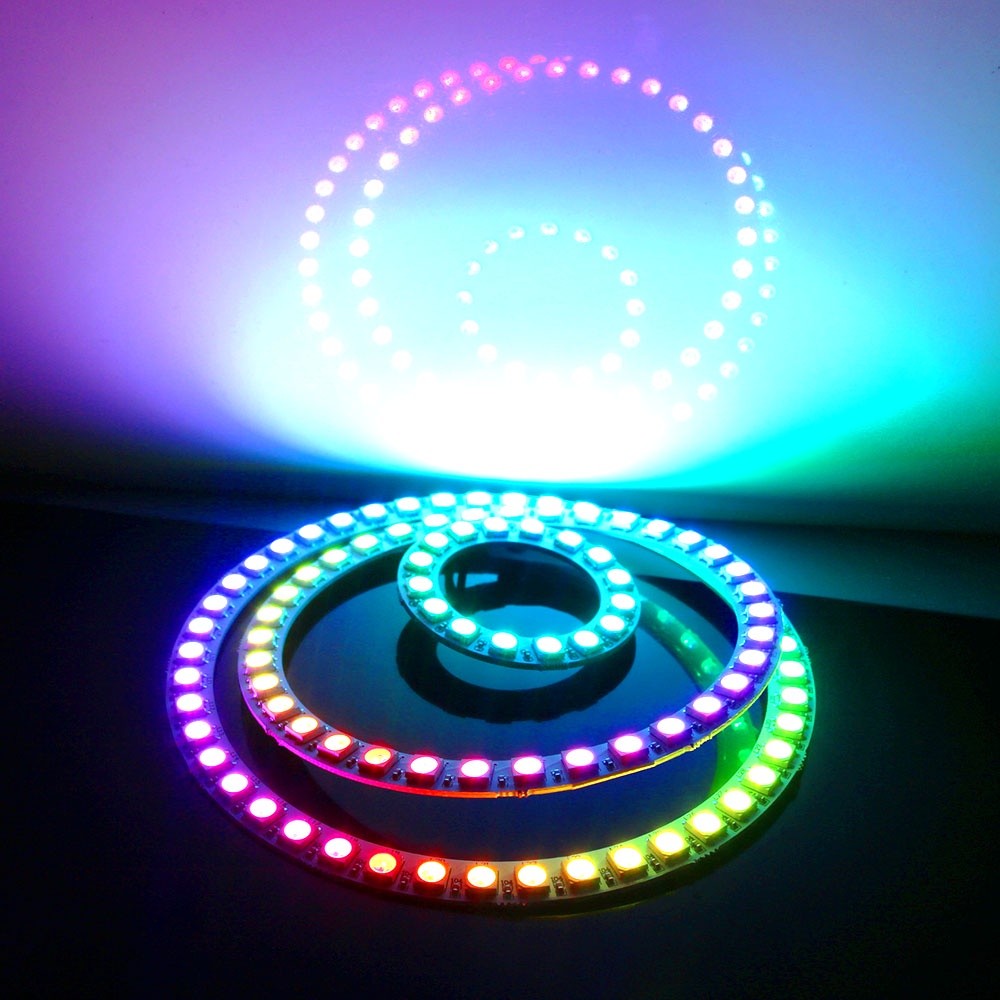 Xnbada DC5V Addressable WS2812B pixel Ring 8 12 16 24 35 45 128 LEDs ...