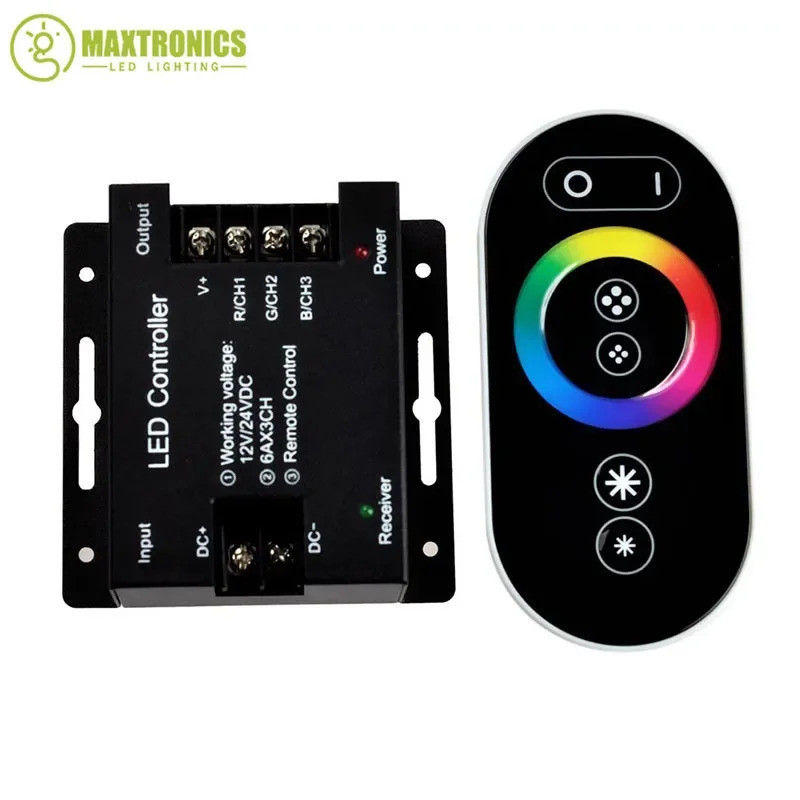 DC12-24V 18A RGB LED Controller RF Remote Wireless Touch Pad Panel ...