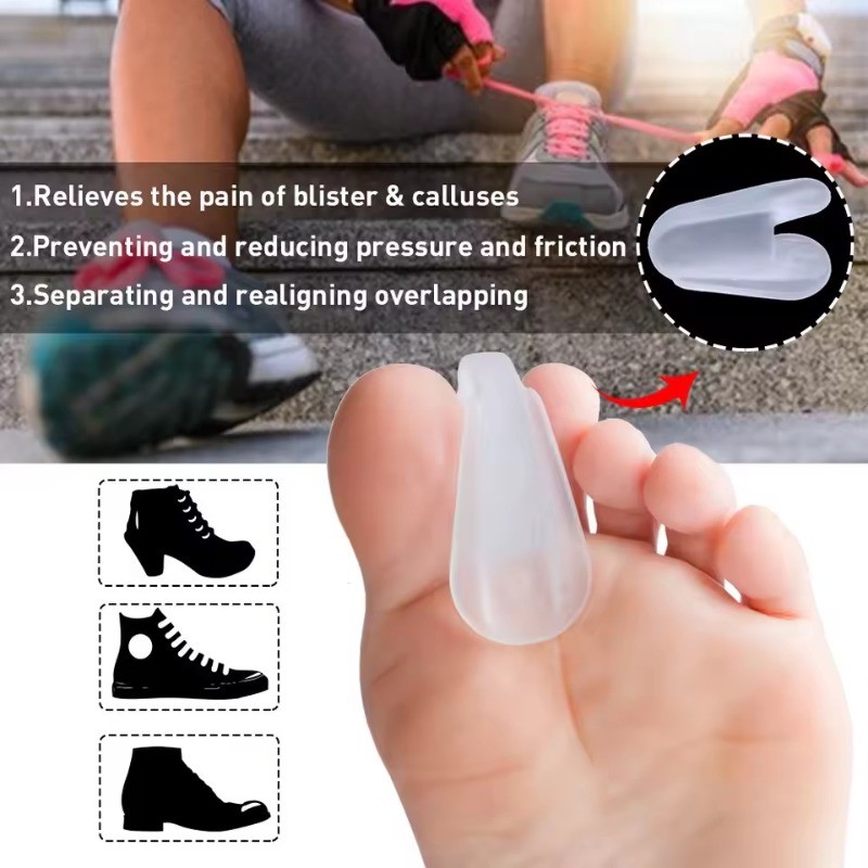 Soft A-Shaped Toe Separators - Transparent Silicone - For Daily Wear ...