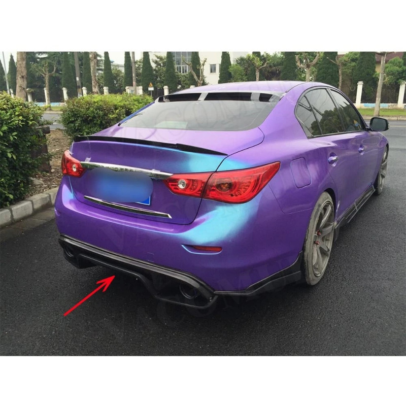 Carbon Fiber Rear Lip Diffuser Spoiler For Infiniti Q50 Q50S 2014 2015 ...