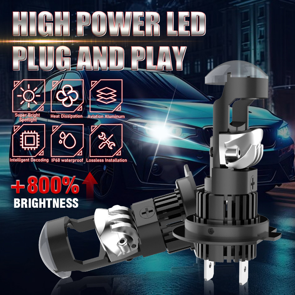 H7 Mini Projector 1:1 Wireless Car Headlight Bulb Led Projector Plug ...