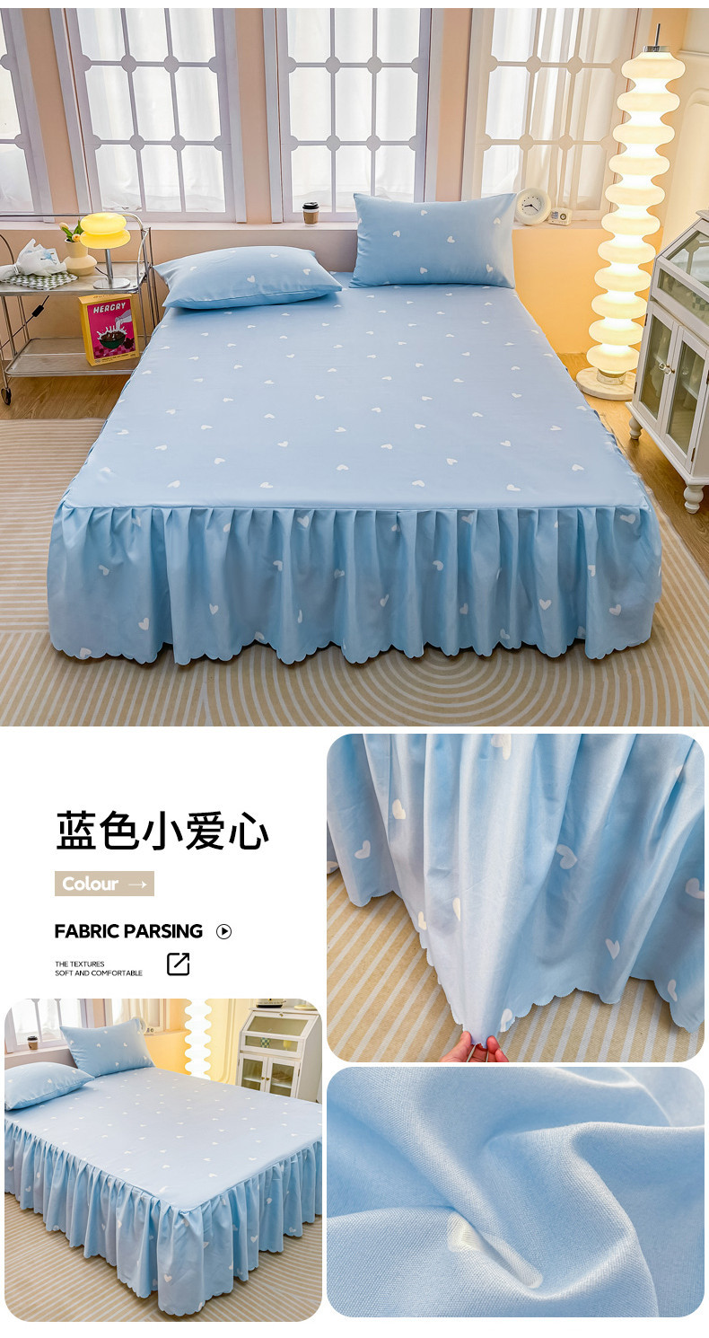 Rainbow Pattern murah cadar Bed Skirt Brushed Bed Sheet Cover Bedspread ...