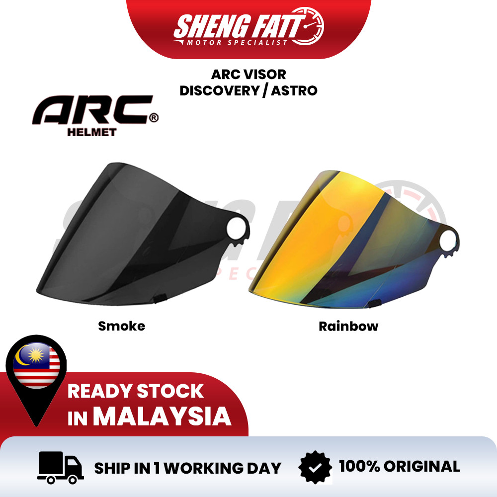 ARC VISOR DISCOVERY / ASTRO Visor with Rubber Helmet Topi Keledar ...