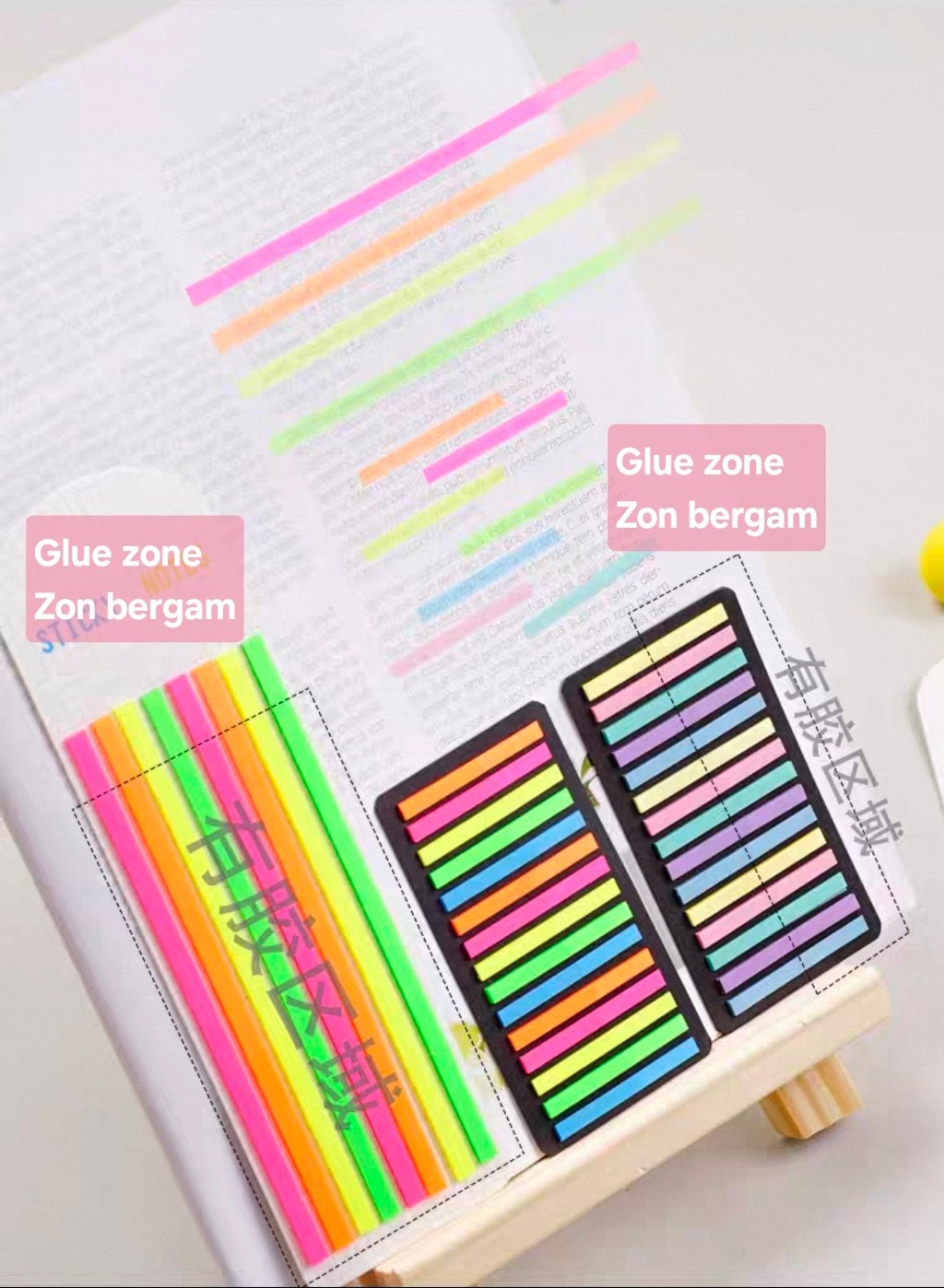 Pelekat Indeks Label Highlight Sticky Note Semi-Transparent Label Index ...