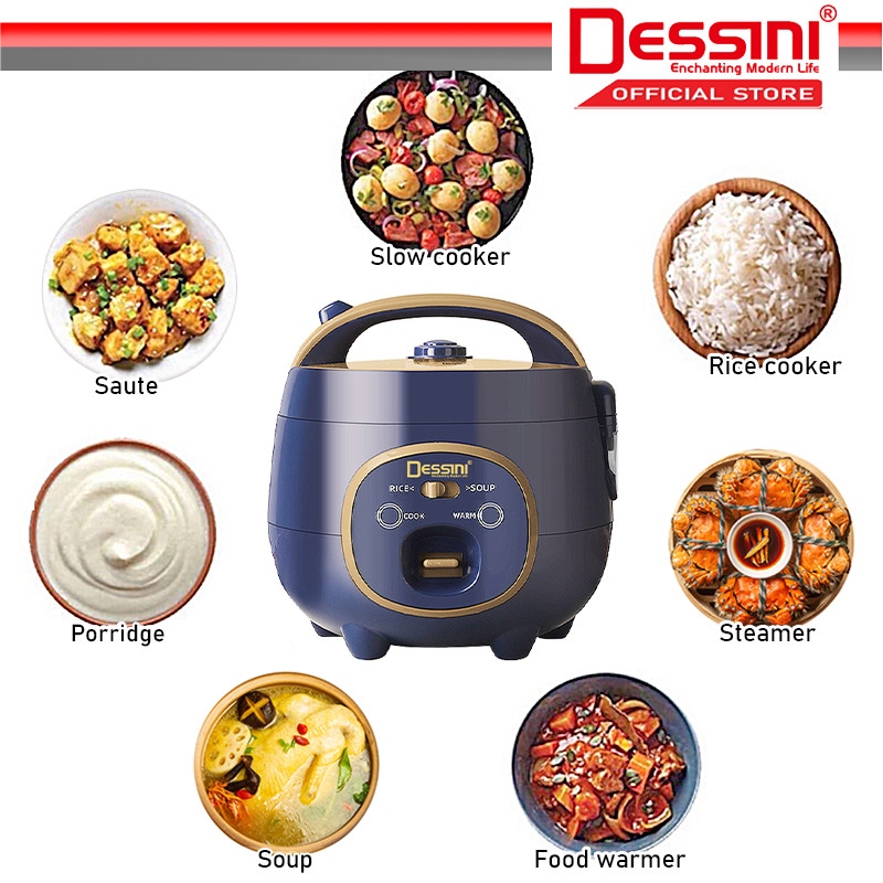 DESSINI ITALY 1.8L Electric Rice Cooker Non Stick Aluminium Inner Pot ...