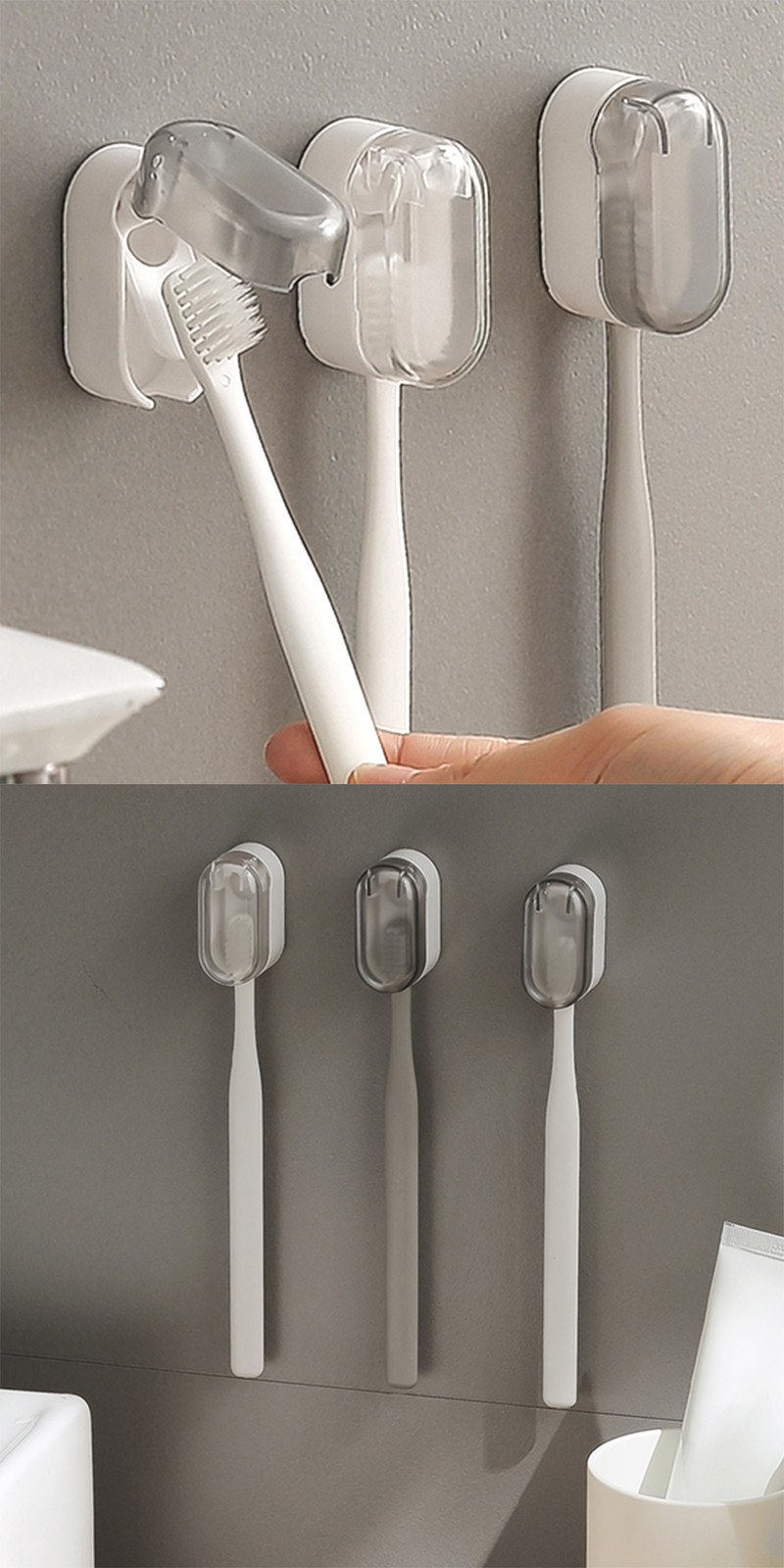 1/2/3PCS Wall Mounted Toothbrush Holder - Colorful Bricks, Self ...