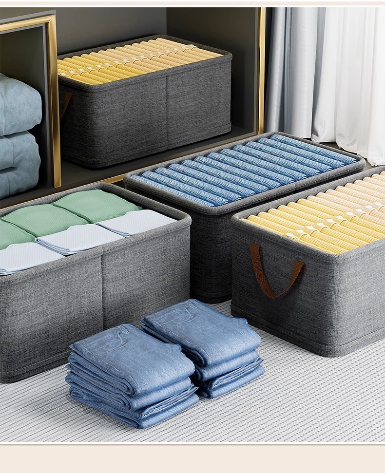 ZENi Wardrobe Organizer Box Foldable Storage Basket For Clothes