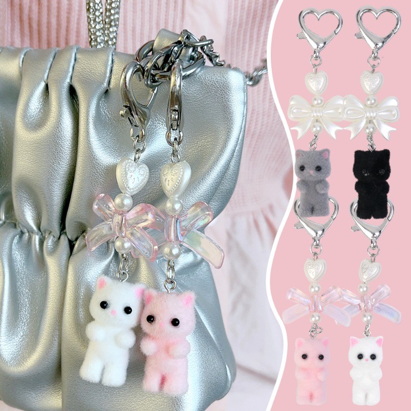 3D Flocking Cat Keychain - Fashion, Cute, Cartoon - Key Chains ...