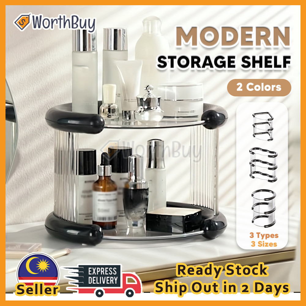 Worthbuy Transparent Cosmetic Rack Corner Shelf Kitchen Spice Rack Rak ...