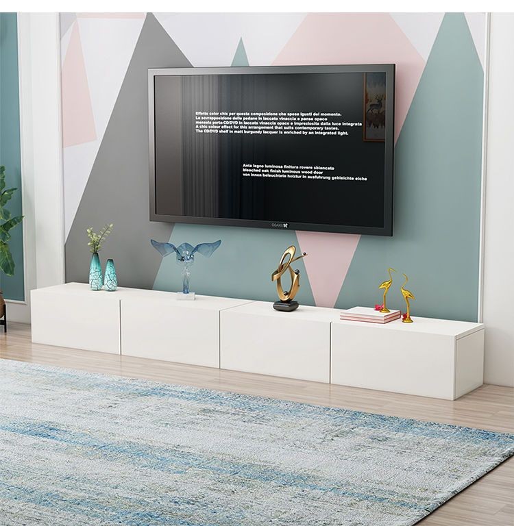 💗TV Cabinet White Colour Nordic Modern Style living room TV Rack ...