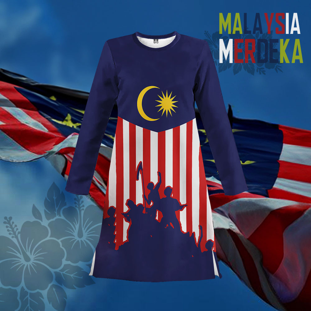 Baju Muslimah Sports Wear 2025 Malaysia Jersey 68th Merdeka Muslim Long ...