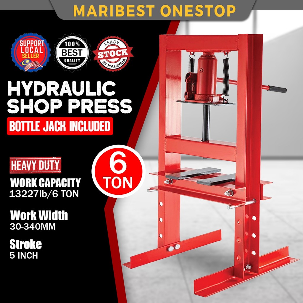 6 Ton Heavy Duty Hydraulic Shop Press Machine Manual Bearing