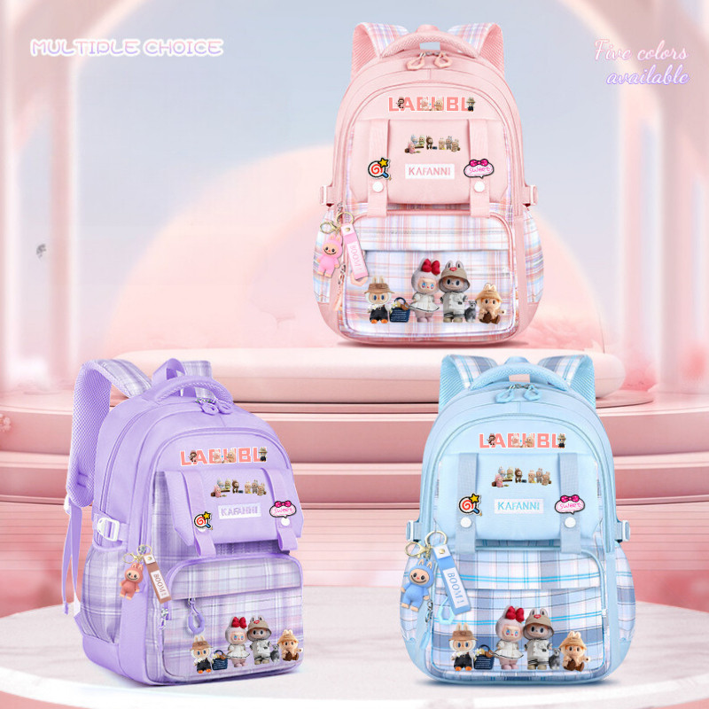 (In stock)Labubu primary purple pink blue children student spine ...