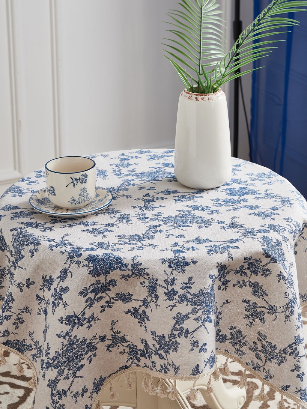 150 * 260cm Small Floral Tablecloth Cotton Linen ins Small Fresh Anti ...
