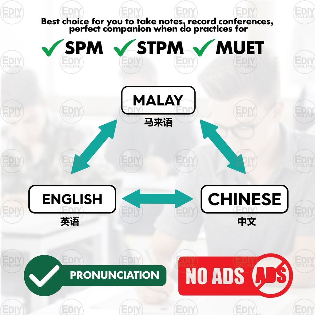 Study & Travel BM-BI-BC Smart Translator Pen Kamus Dictionary Multi ...