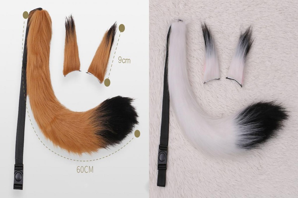 Fairystore| Costume Accessories Realistic Fox Ears and Tail Handmade ...