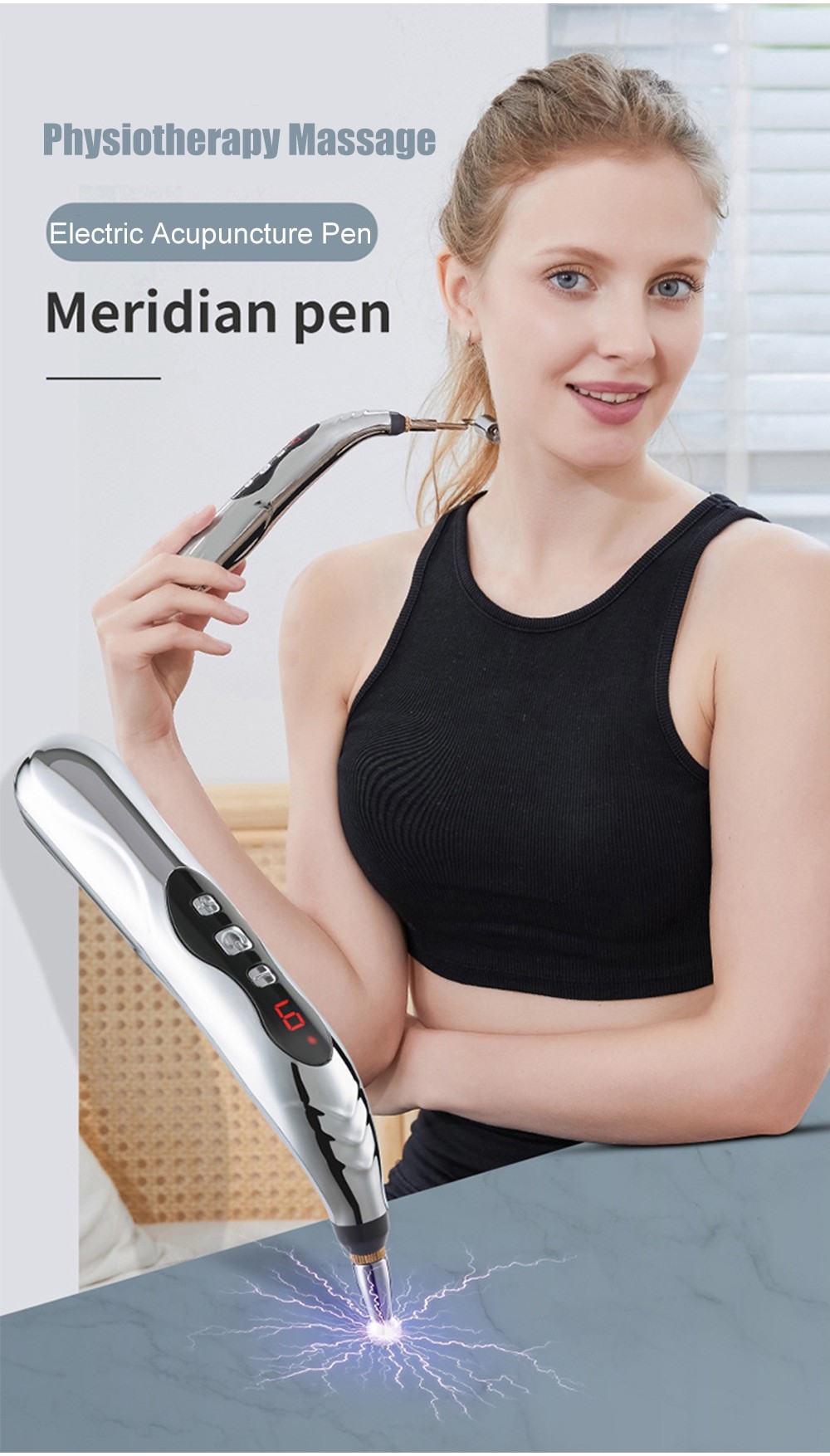 SALORIE 5 Head Electric Muscle Pain Point Massage Pen Laser Therapy ...