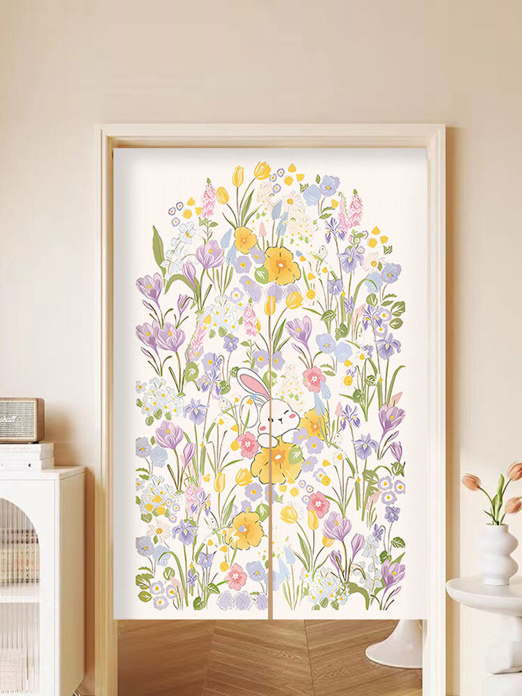 Cute Rabbit Door Curtain Partition Curtain Kitchen Living Room Toilet ...