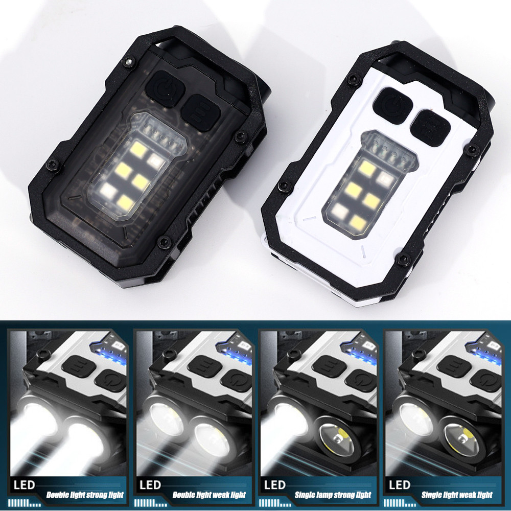 Rechargeable Mini Flashlight – Dual White/RGB Light, 180° Rotating Head, Stepless Dimming, IPX6 Waterproof, Magnetic Base For EDC & Outdoors