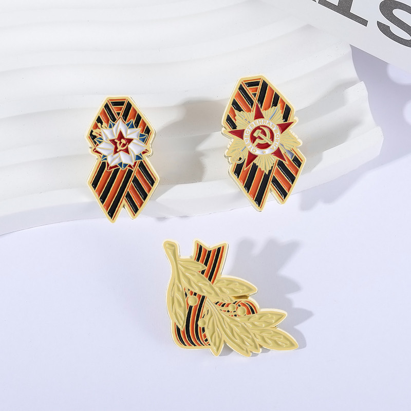 Victory Day Enamel Pin St. George's Ribbon Symbol Brooch Bag Clothes ...