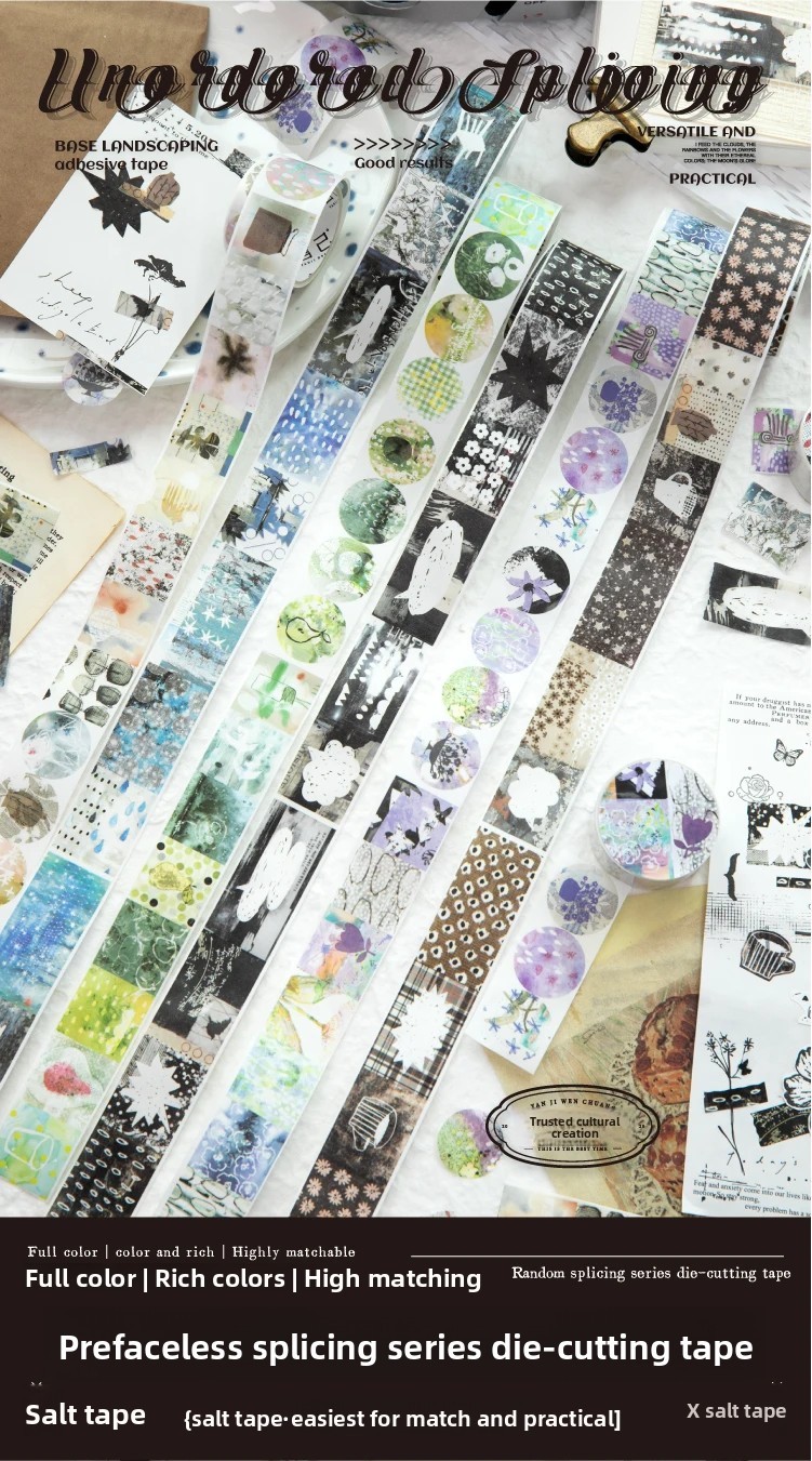 Journal GO 2.5x200cm Random Splicing Tape Sticker for Planner Collage ...