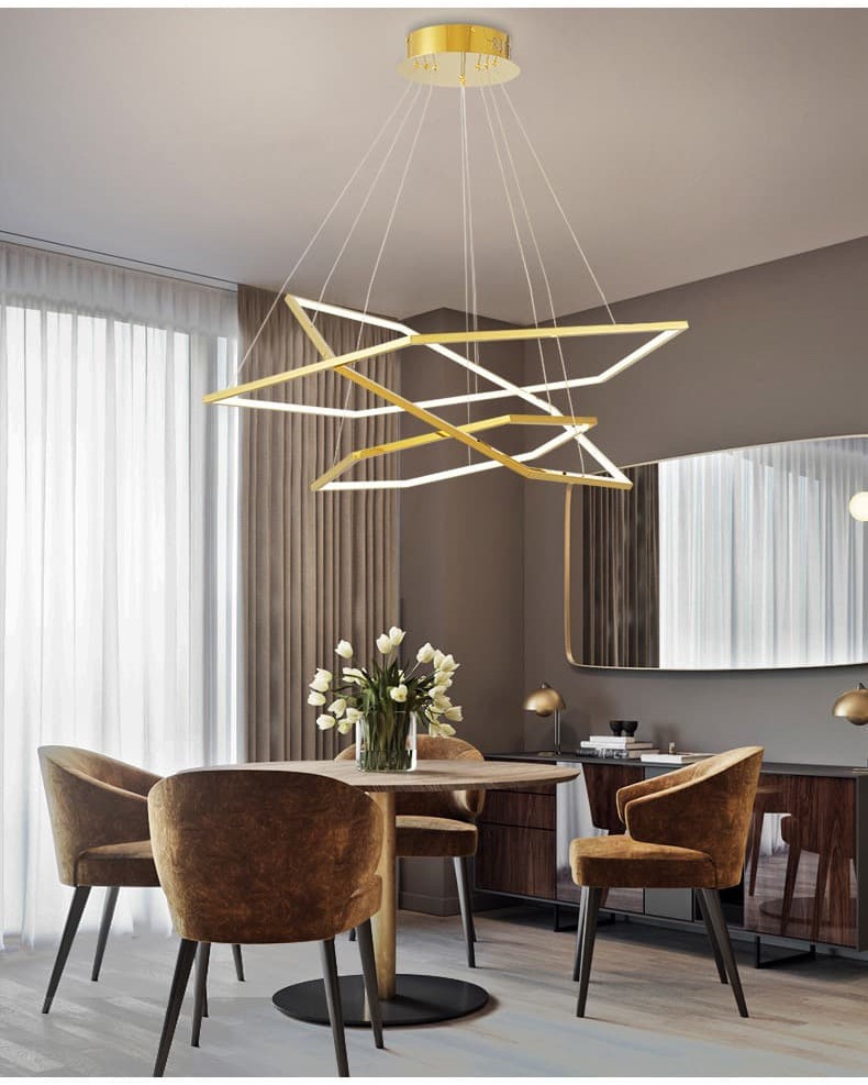 Designer Living Pendant Lamp LED Hexagon Ceiling Light Pendant Lamp ...