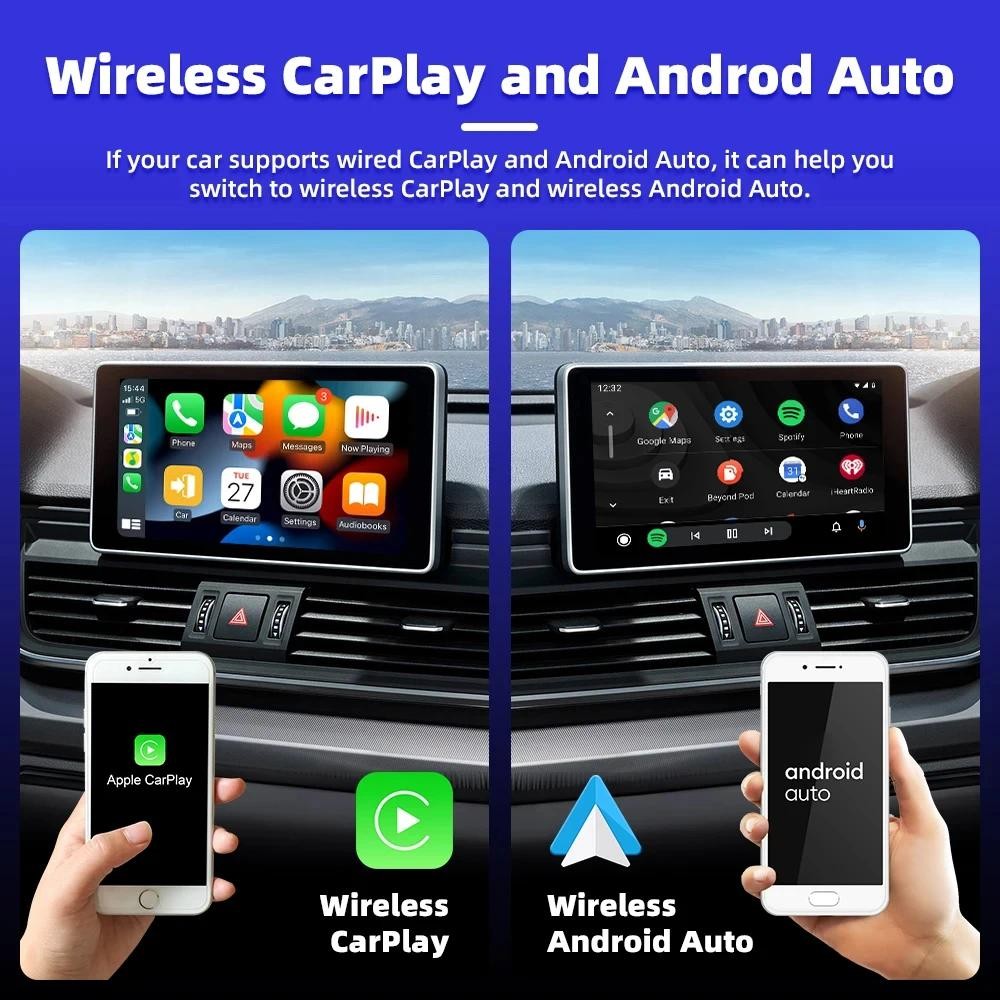 CarAIBOX 2in1 Wireless CarPlay Adapter Wireless Android Auto Dongle Box ...