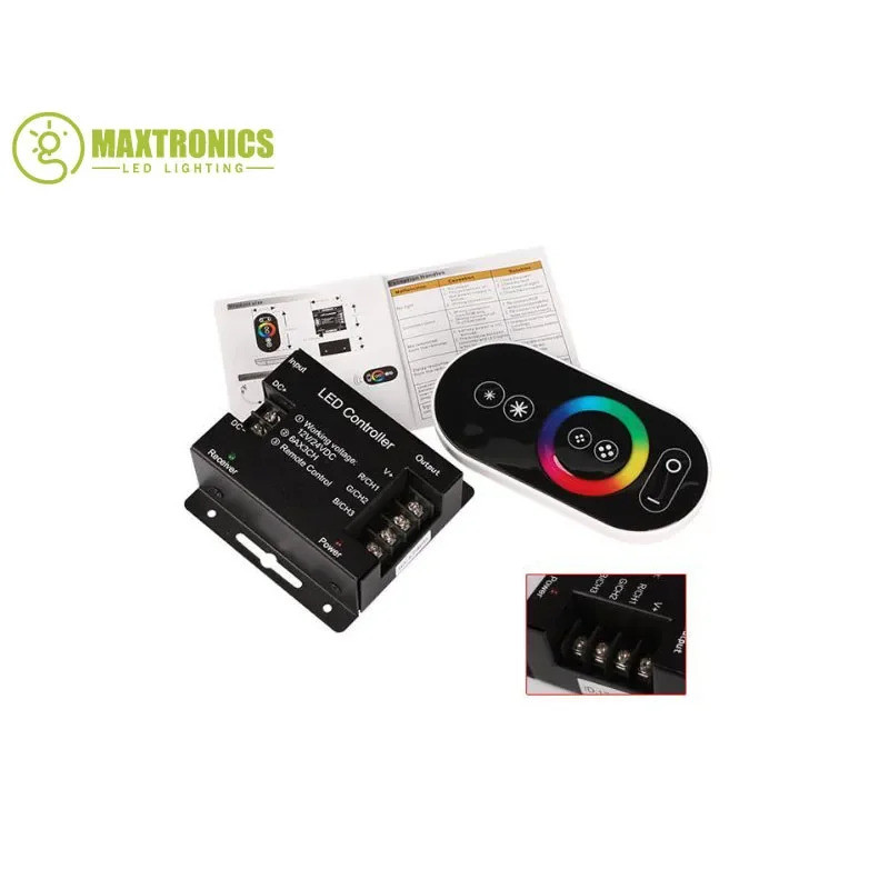 DC12-24V 18A RGB LED Controller RF Remote Wireless Touch Pad Panel ...