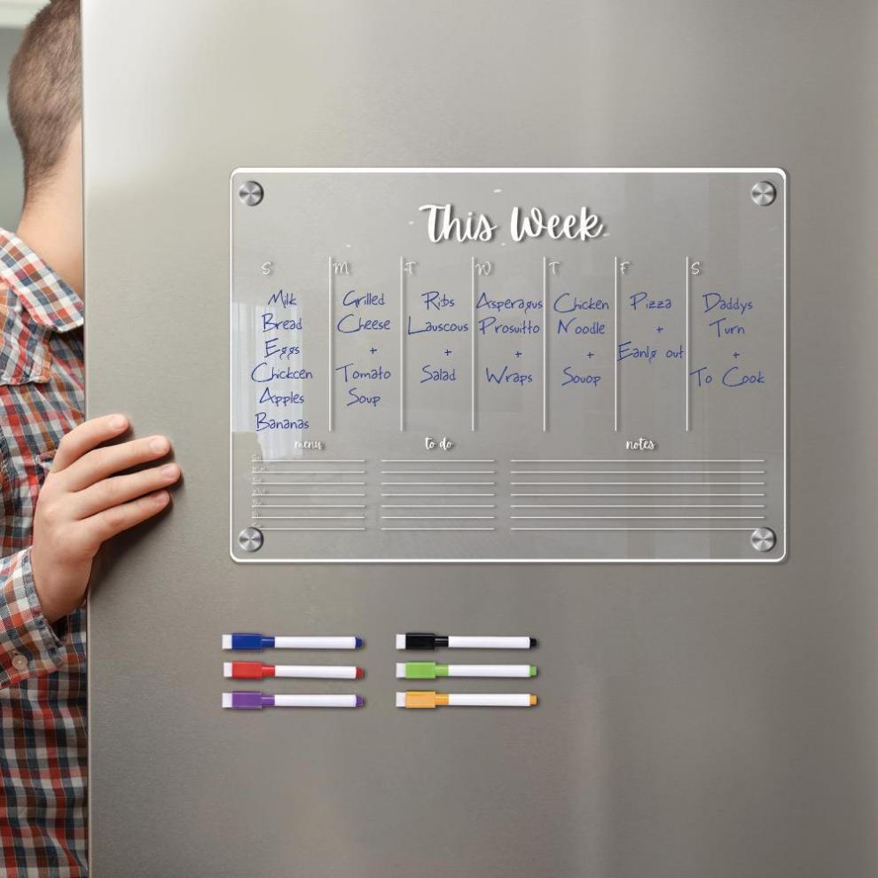 A4 2 Pack Magnetic Dry Erase Whiteboard For Fridge, Flexible Small Magnet Blank - View #3