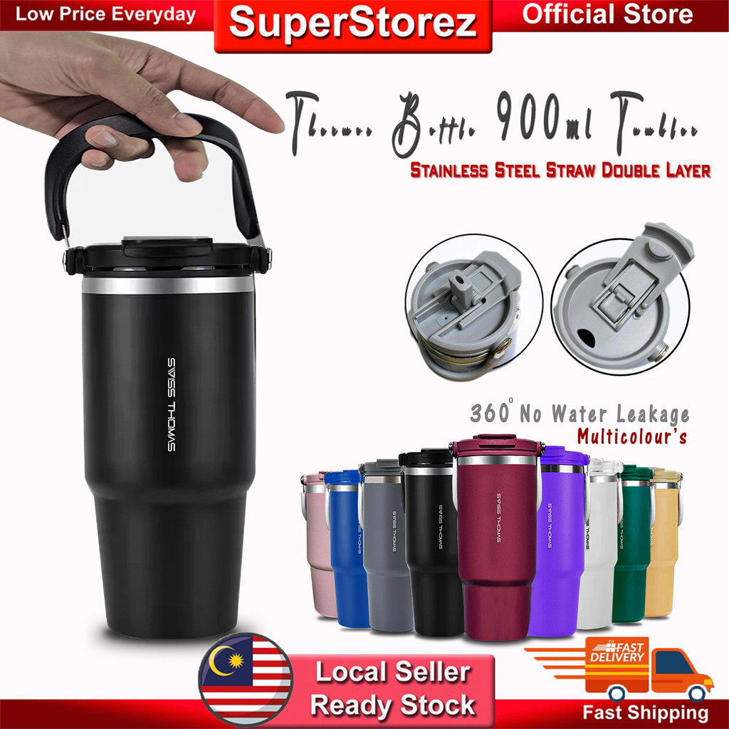 Superstorez Thermos Bottle 900ML Stainless Steel Tumbler with Handle ...