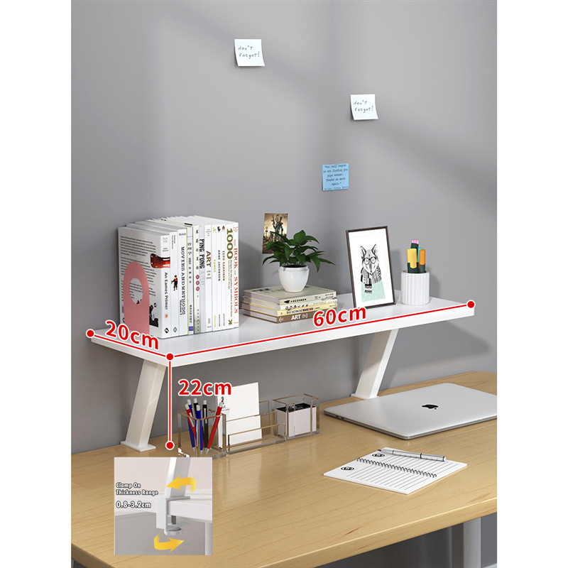 Floating Desktop Bookshelf Book Shell Clamp-On Monitor Riser Desk ...