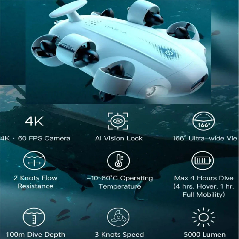 Underwater Rov Robot Diving Underwater 4K with Grabber Arm 2023 New ...
