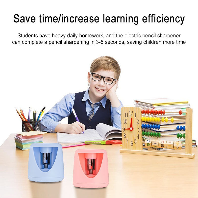 Automatic Electric Pencil Sharpener with Cartoon Stickers Stationery ...