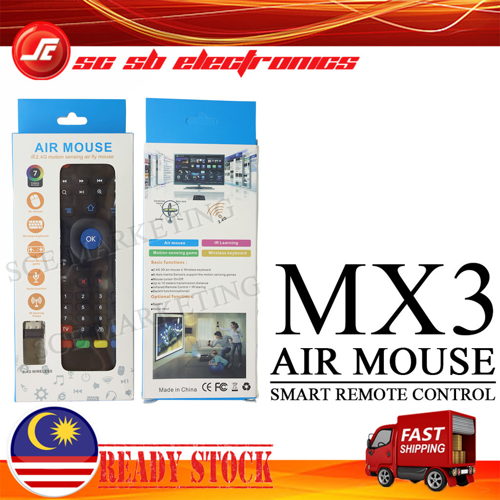 MX3 2.4G AIR MOUSE WIRELESS KEYBOARD SMART REMOTE CONTROL FOR ANDROID ...