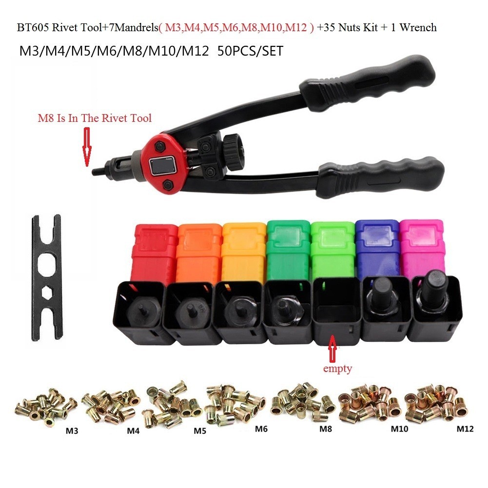 [LLMA]Riveting Tool Kit Rivet Nuts Thread Setting Tool Nutsert M3 M5 M6 ...