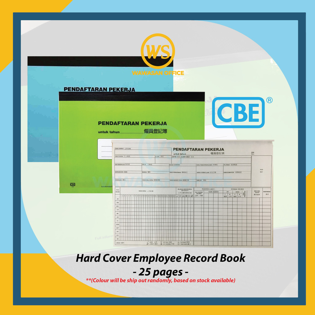 Buku Pendaftaran Pekerja / Employee Record Book 雇员登记簿 (CBE 920) - 25's ...